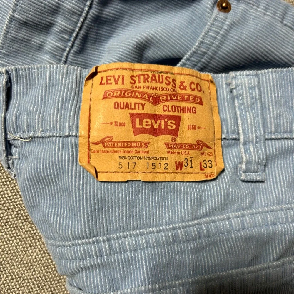Levi's 517 Corduroy Pants 31x33 (Fits 30x32) Vintage Bootcut USA Made Talon Zip